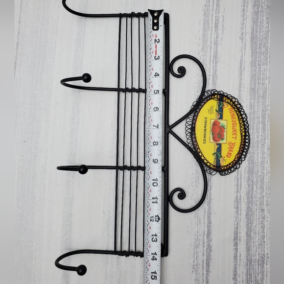 Kitchen Towel Hook Metal- Honeysweet Brand Strawberry Apricots Reversible Sign - Picture 4 of 7